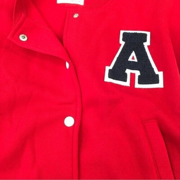 Varsity letter Jacket Women  Medium Red White Letter A Retro Sporty50s Carhop - Picture 8 of 14